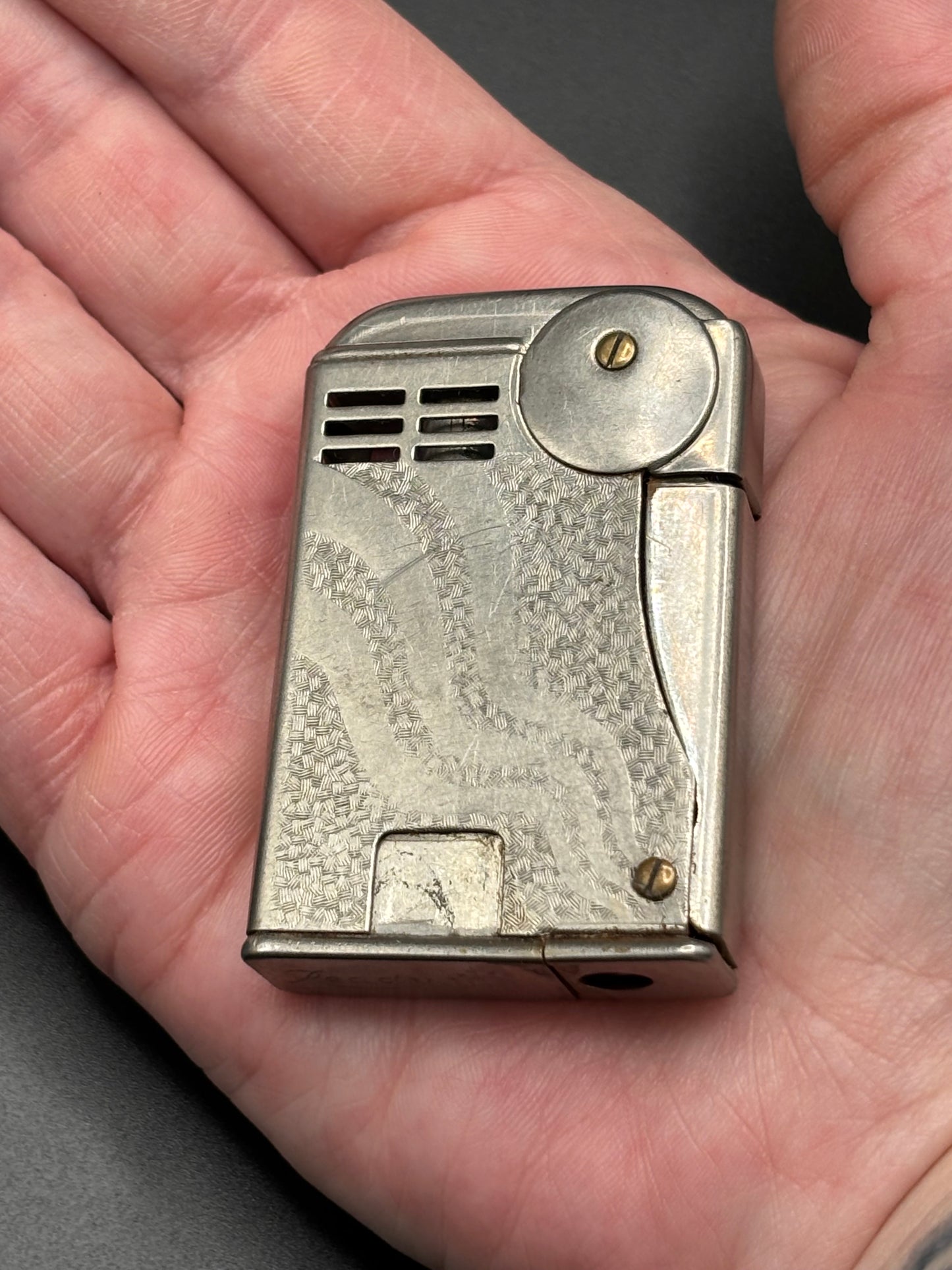 Vintage READY Austria Petrol Lighter — Art Deco Engineered Form
