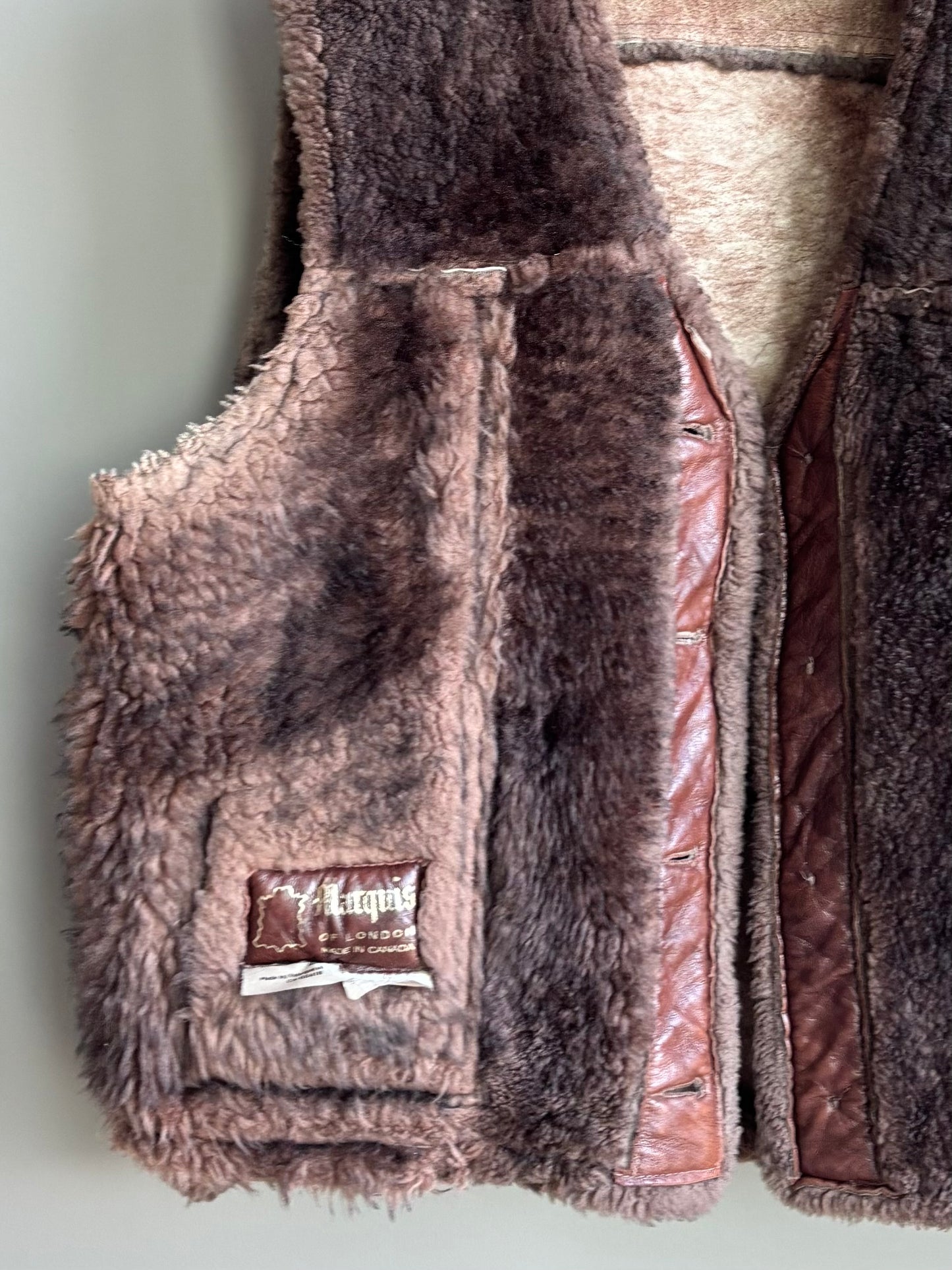 Vintage Sheepskin Shearling Vest — Marlboro Ranch Style