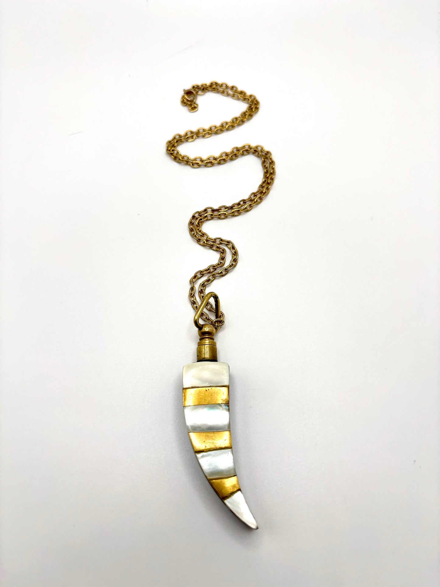 Paris Art Deco Revival Perfume Horn Pendant & Chain