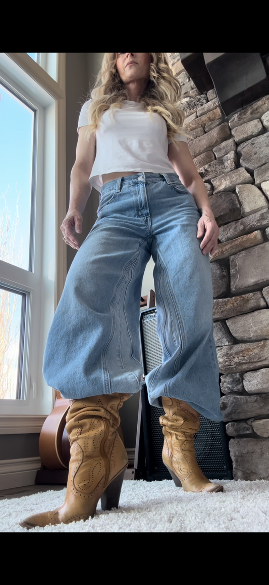 Vintage Honey Leather Western Boots - Size 8.0