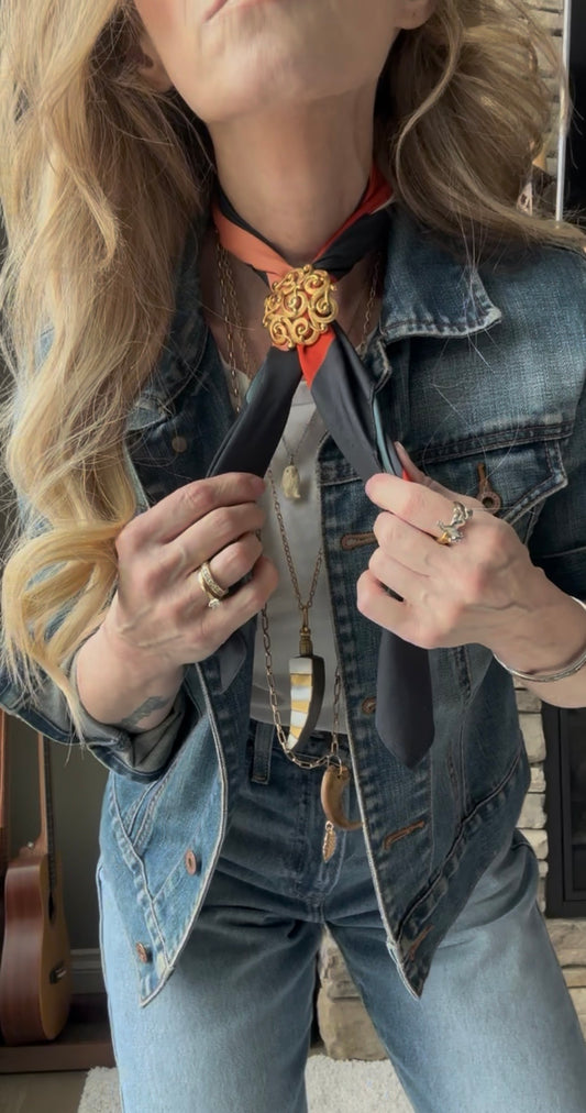 Mid-Century Filigree Scroll Work Brooch