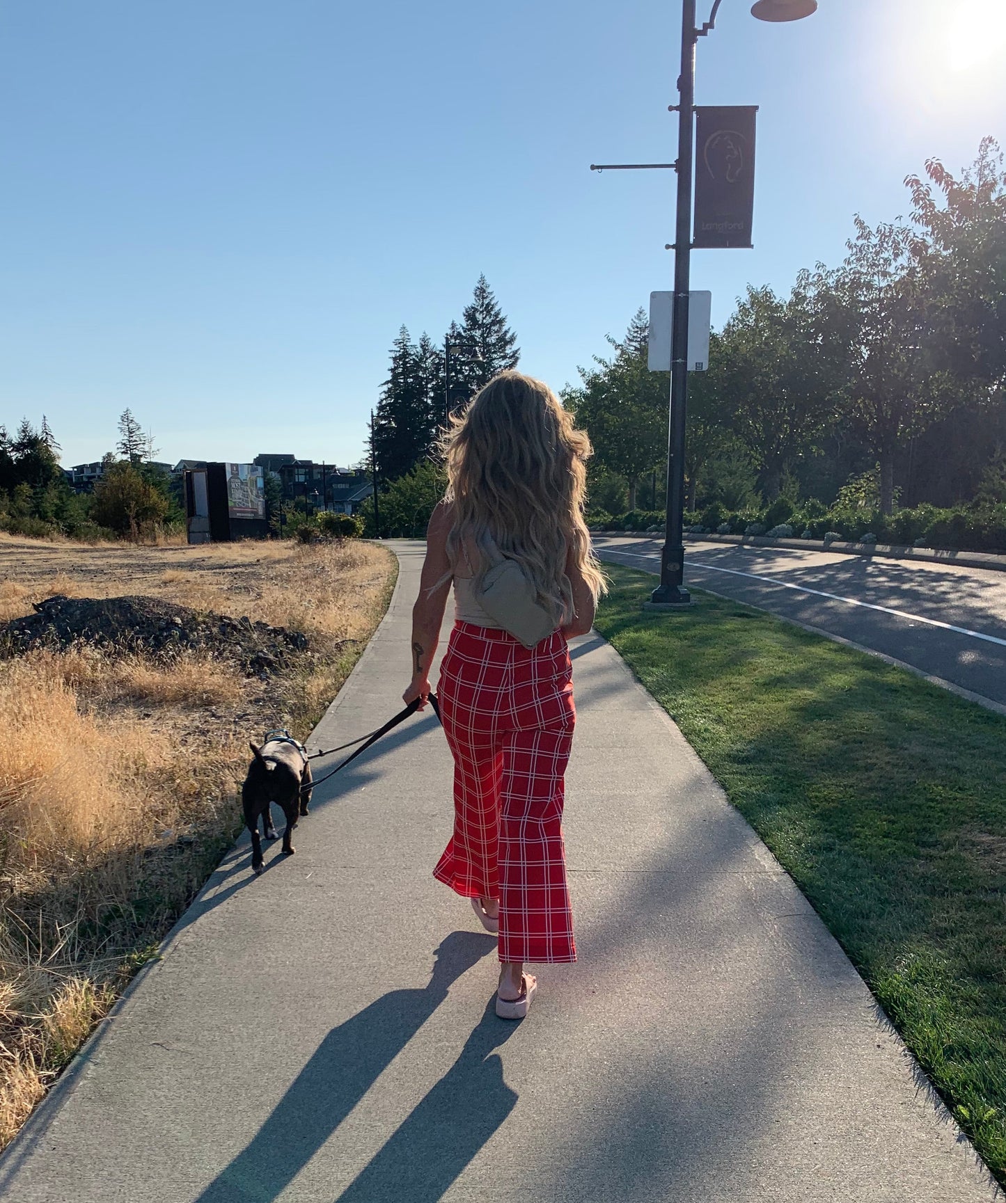 70s Cropped Trousers — Red Windowpane Plaid Checker Pants— S/XS