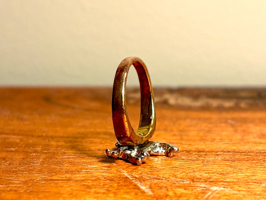 Vintage Brass Horse Ring – Equestrian Motif, Size 7