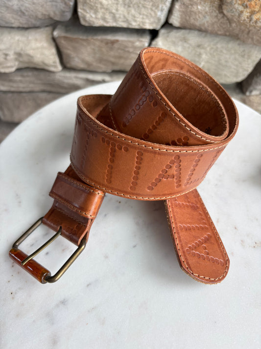 Alberta Ferretti Embossed Leather Statement Belt
