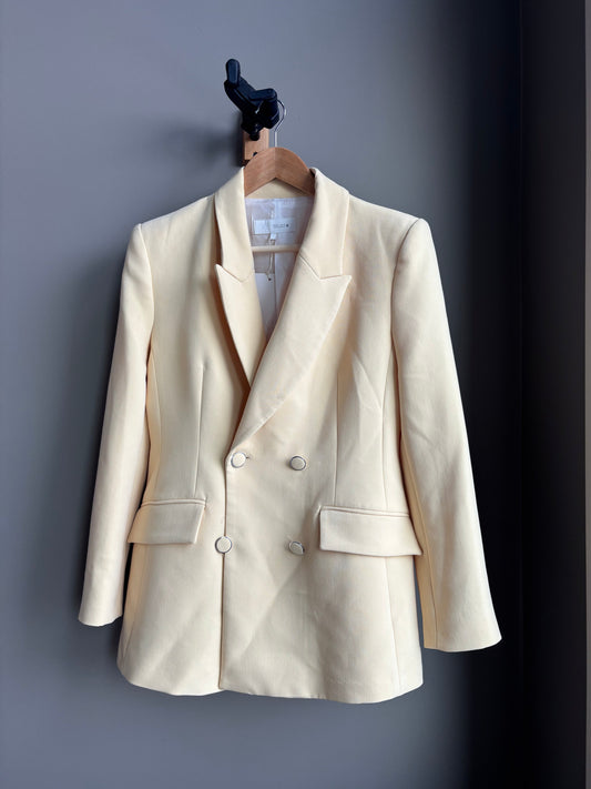 Butter Yellow Blazer And Trouser Two-Piece Suit—L