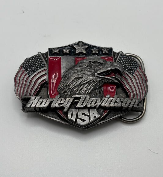 Vintage Harley-Davidson Eagle Crest Belt Buckle — 1989 Siskiyou / Harmony Design Inc.