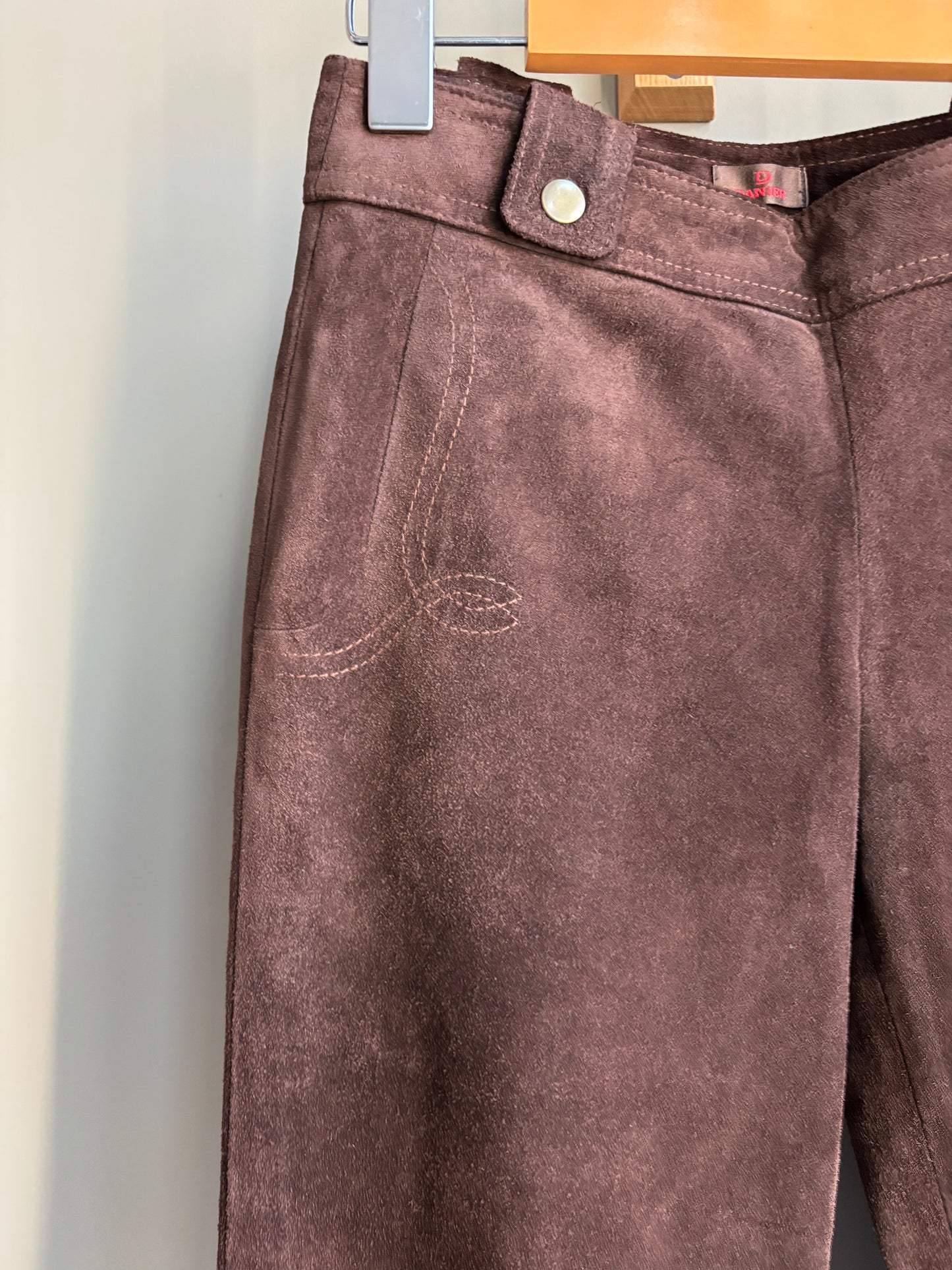 Vintage Suede Bootcut Pants—Low Rise Western Flare