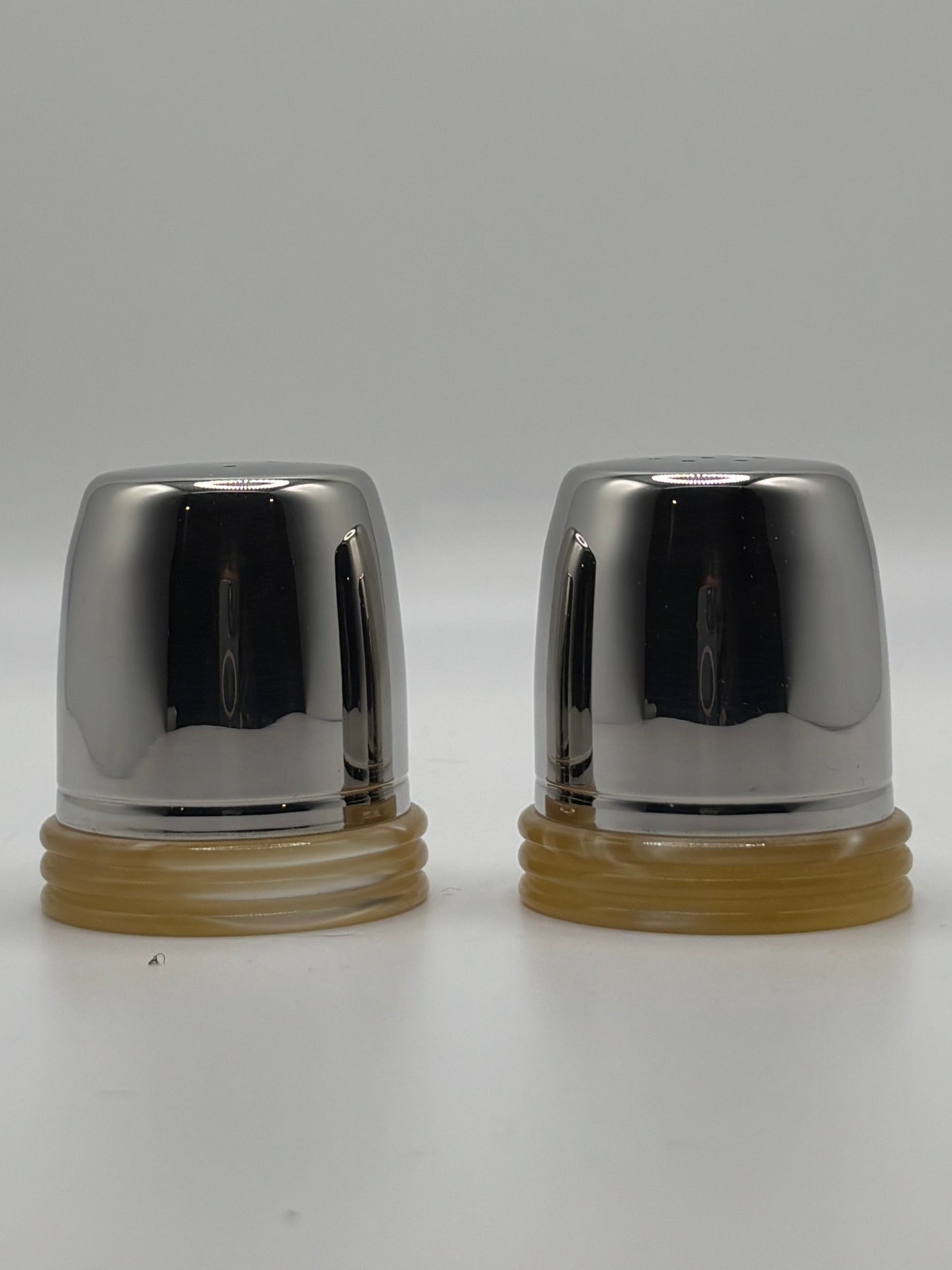 Couzon Greco Pearl Salt & Pepper Shakers — 18/10 Steel, France, New in Box