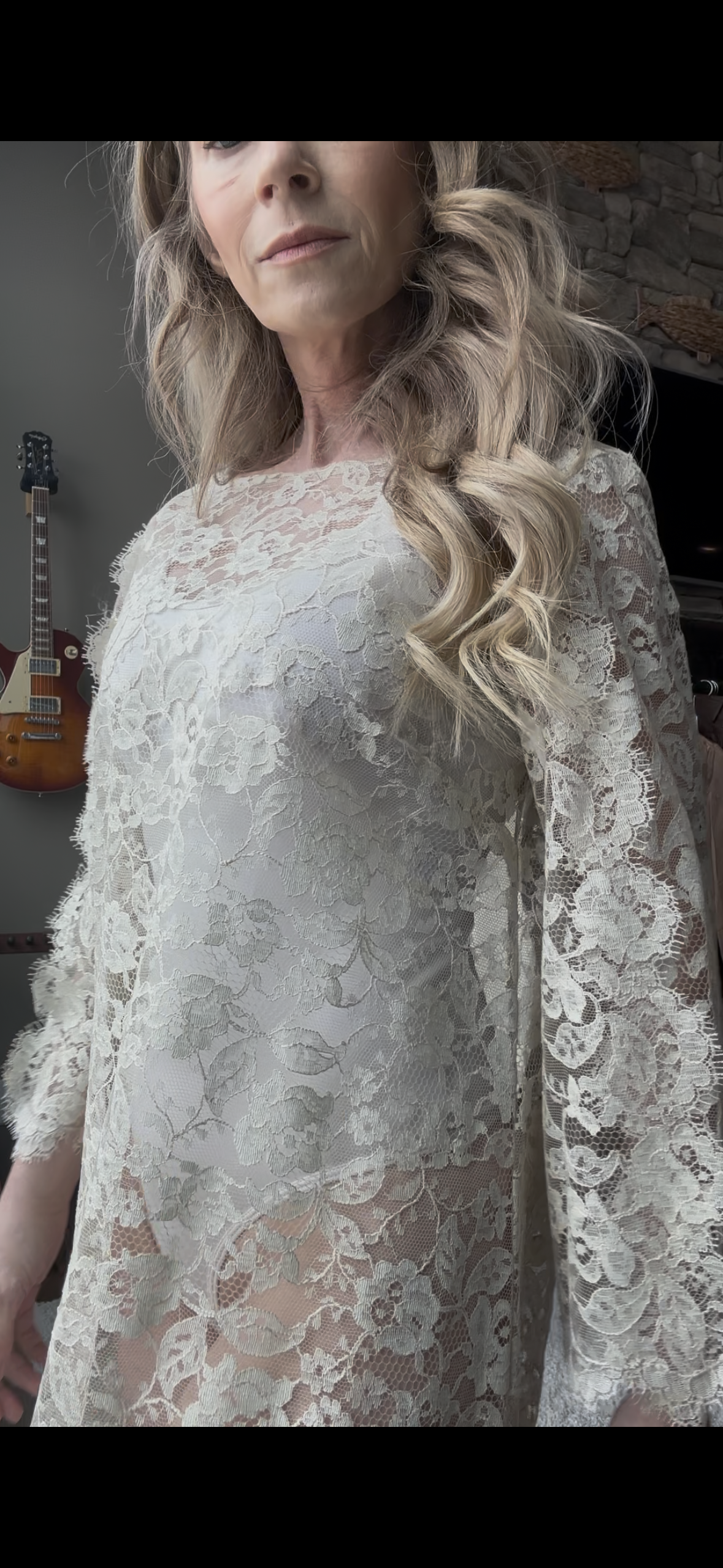 Vintage Bridal Ivory Eyelash Lace Sheath Dress