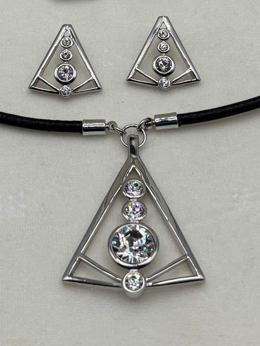 Fifth Avenue Collection By Butler Swarovski Crystal Geometric Choker Necklace & Earring Set