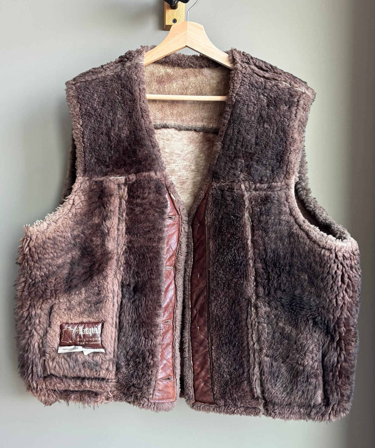 Vintage Sheepskin Shearling Vest — Marlboro Ranch Style