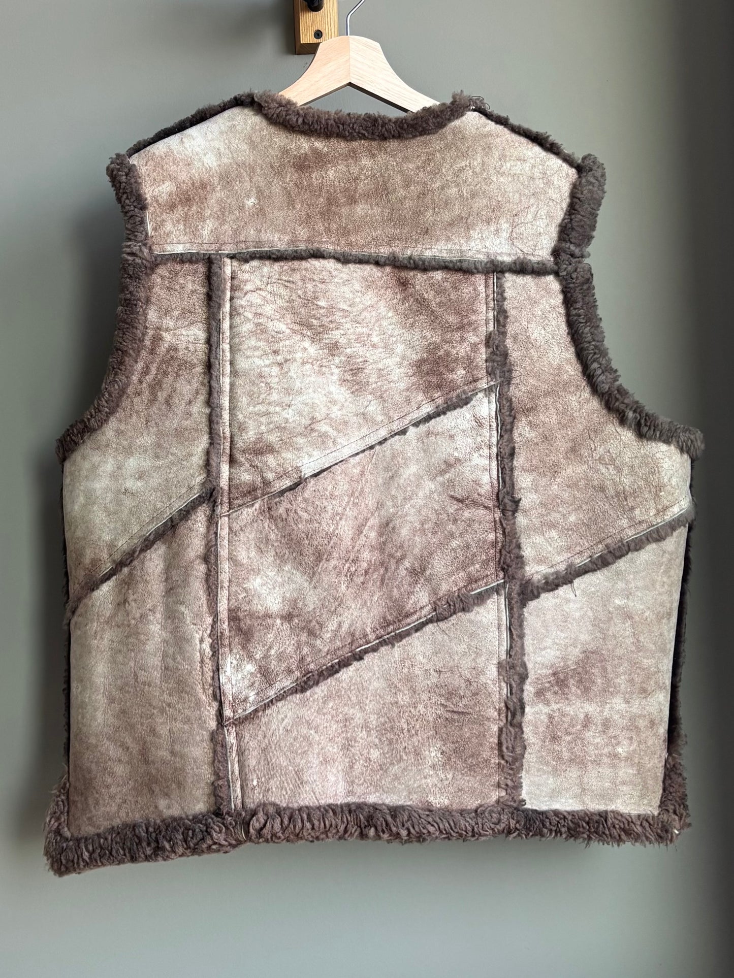 Vintage Sheepskin Shearling Vest — Marlboro Ranch Style