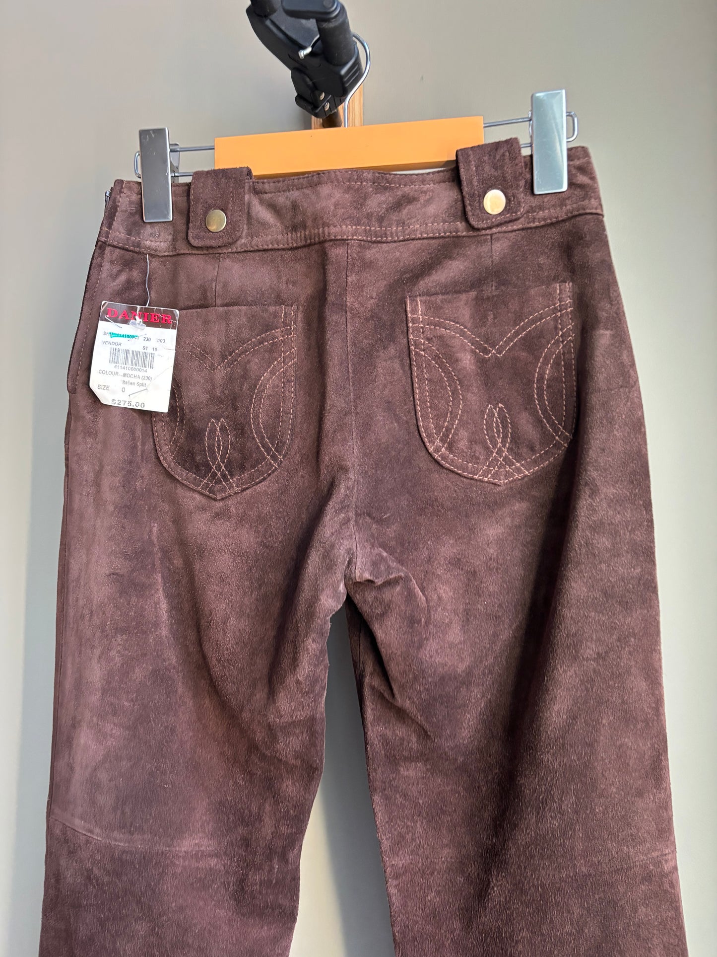 Vintage Suede Bootcut Pants—Low Rise Western Flare