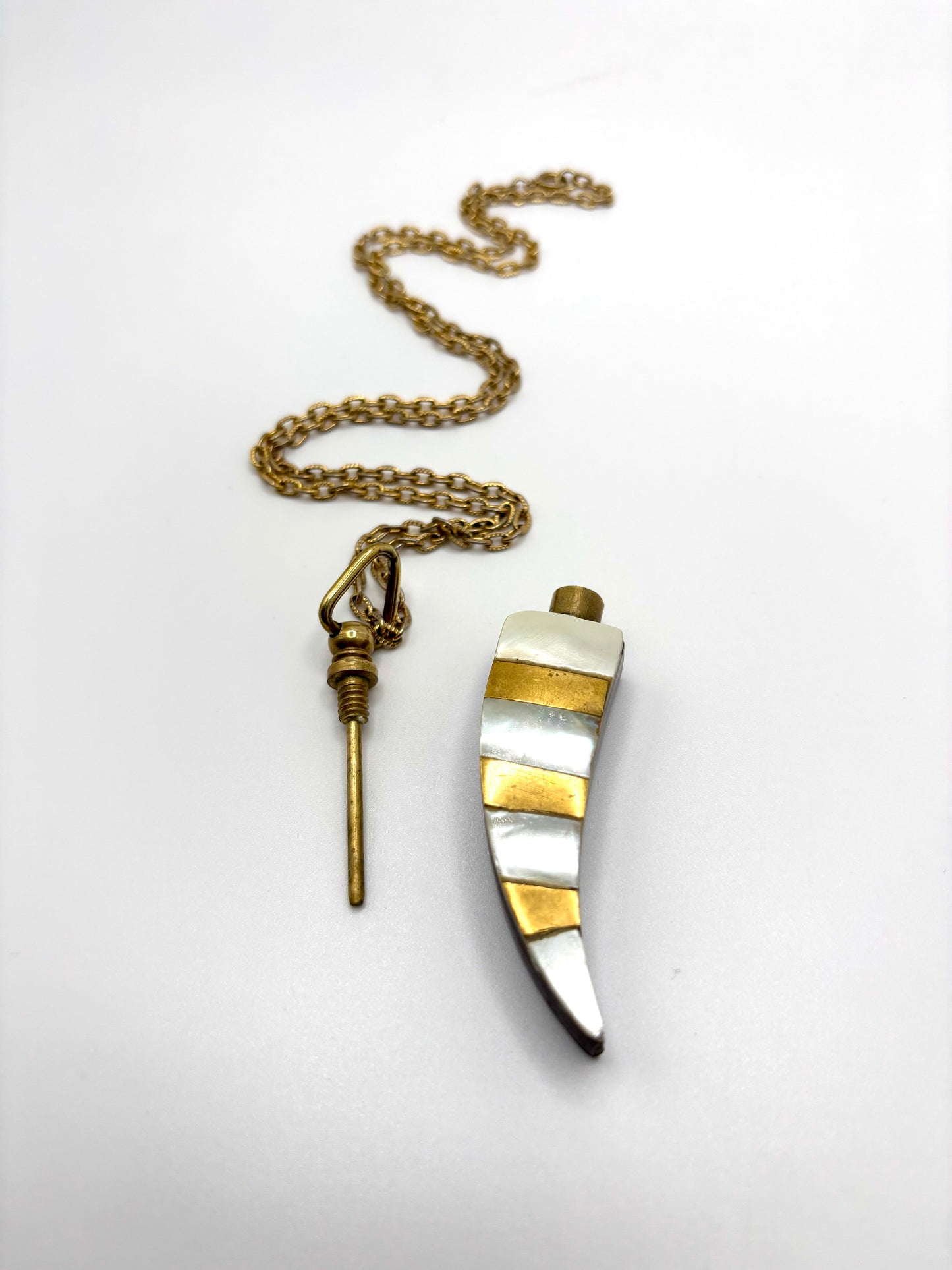 Paris Art Deco Revival Perfume Horn Pendant & Chain