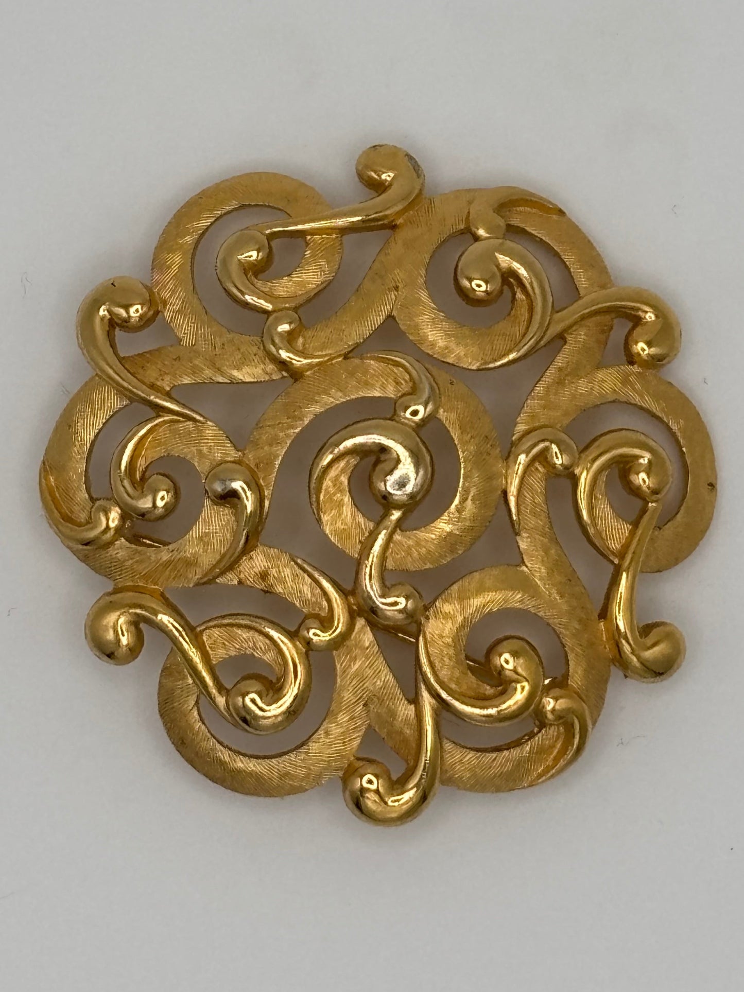 Vintage Trifari Filigree Scroll Brooch