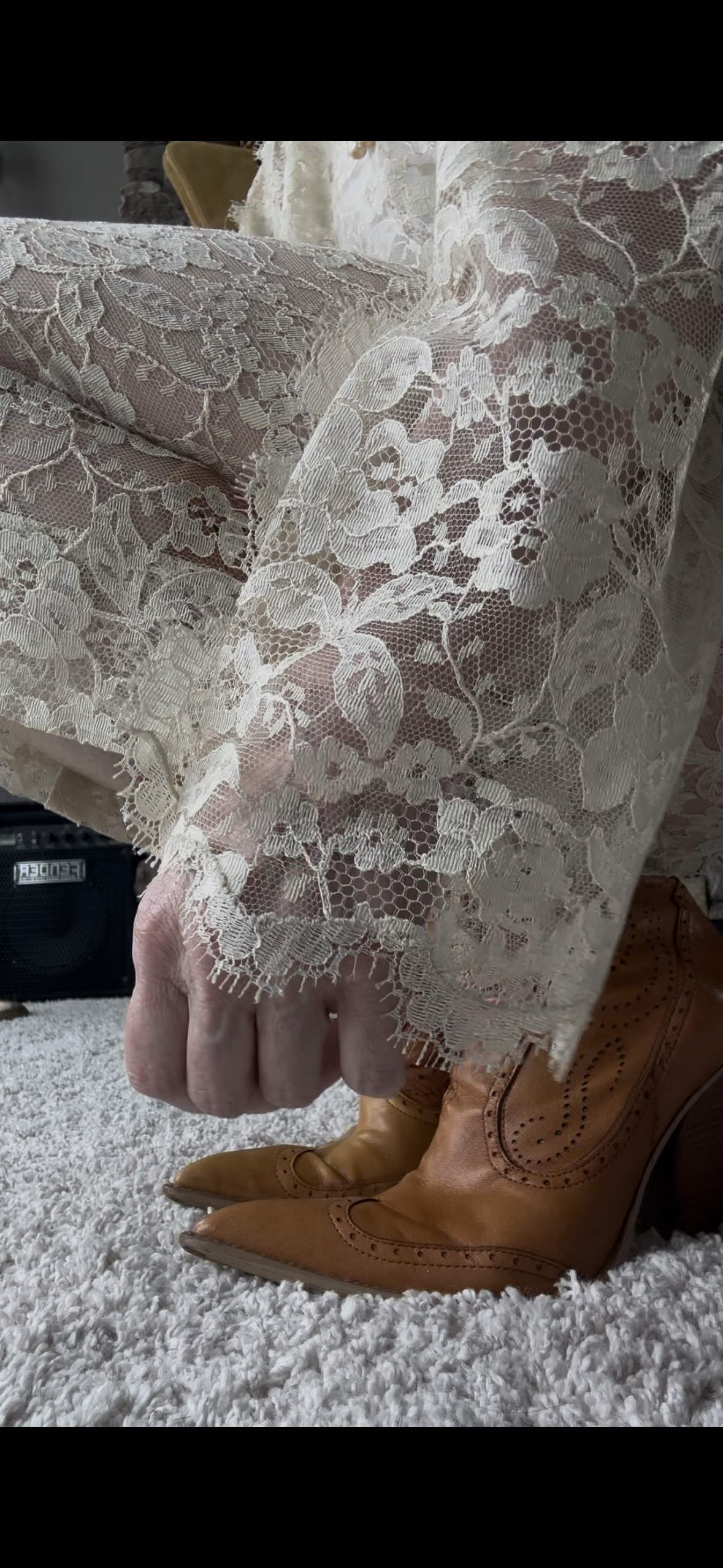 Vintage Bridal Ivory Eyelash Lace Sheath Dress