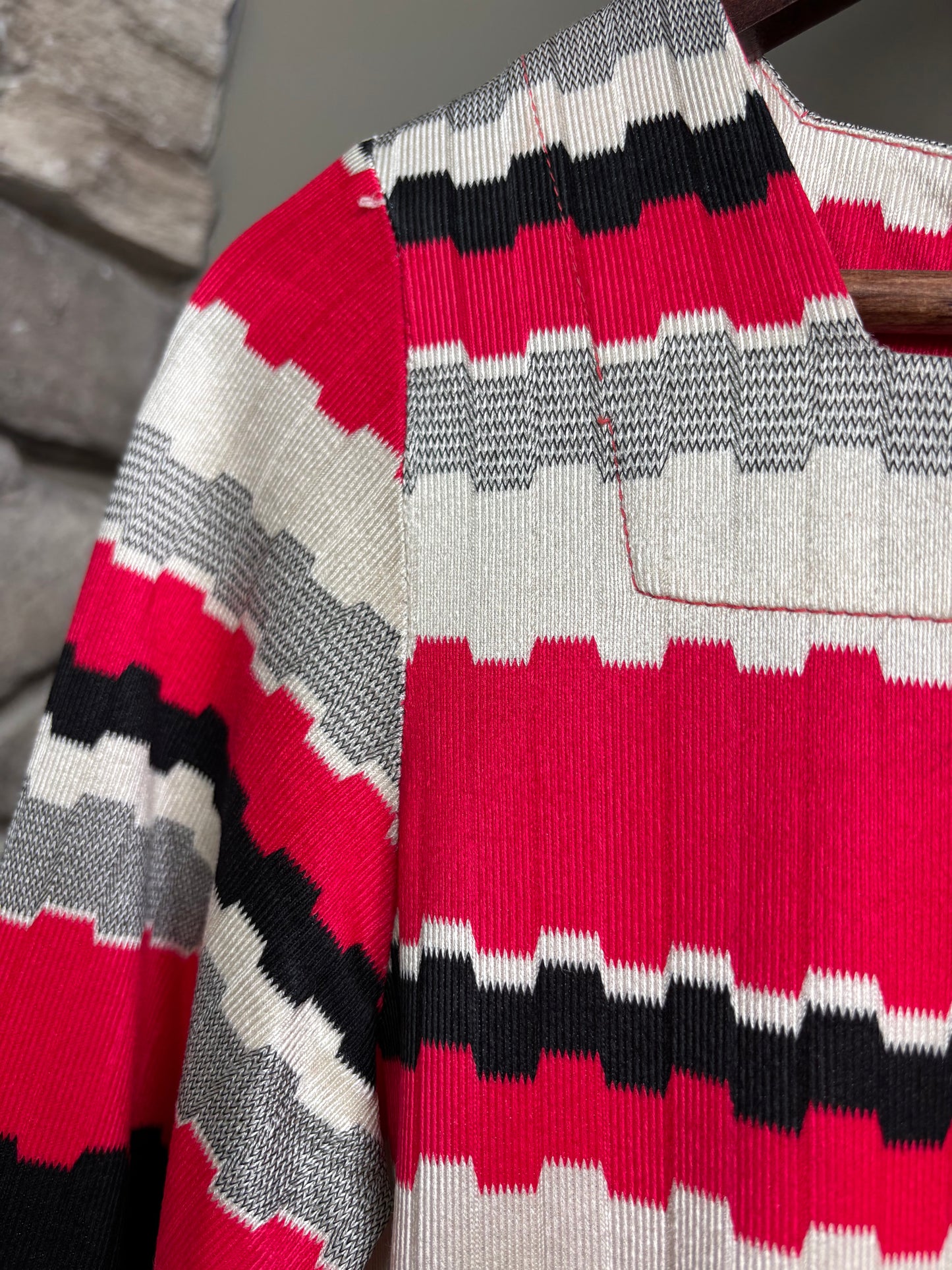 Vintage Mod Stripe Knit Maxi Belted Dress—XS