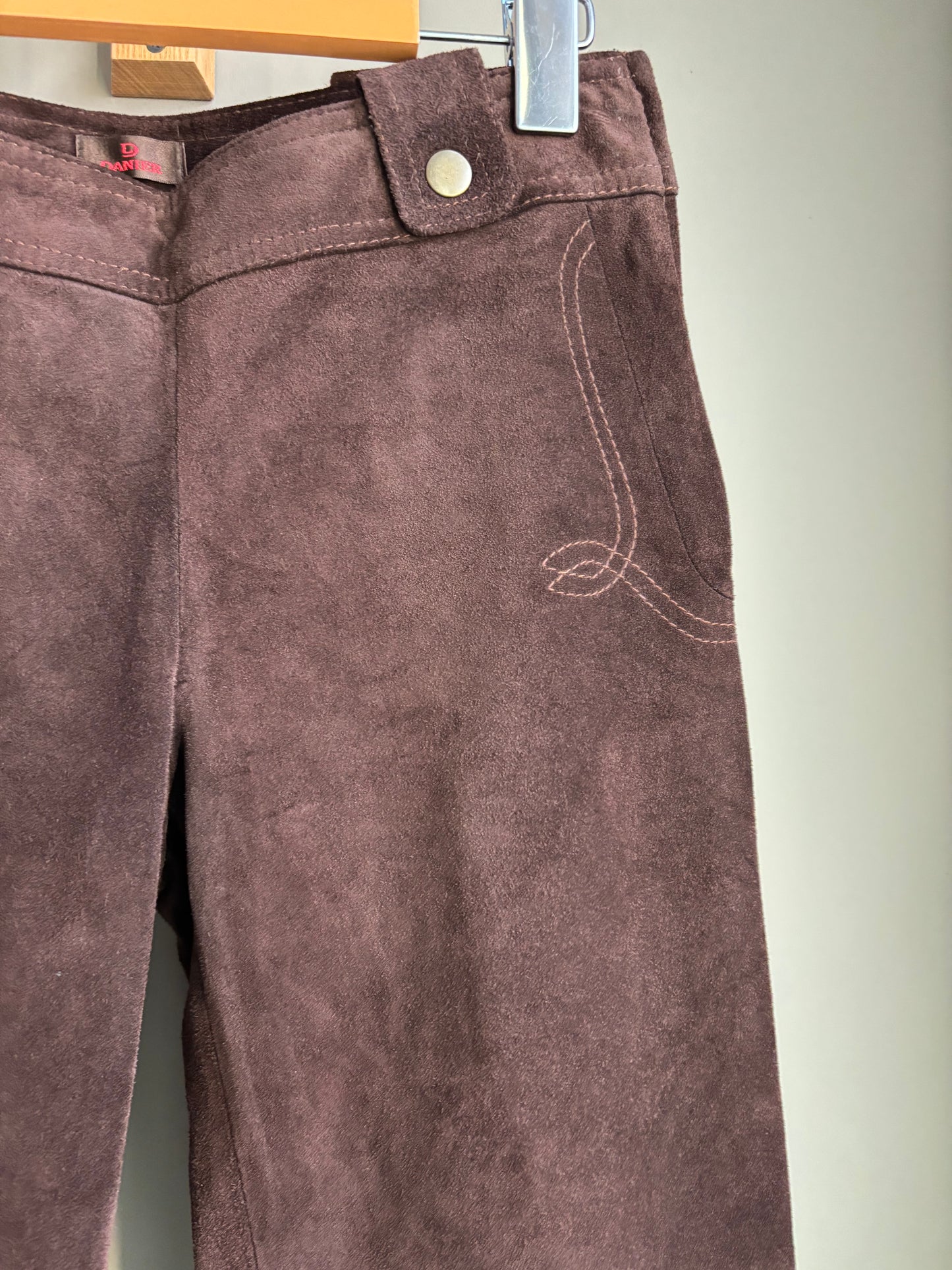 Vintage Suede Bootcut Pants—Low Rise Western Flare