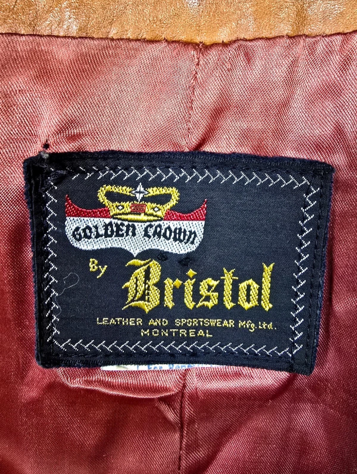 Vintage Cognac Leather Jacket By Bristol Montreal