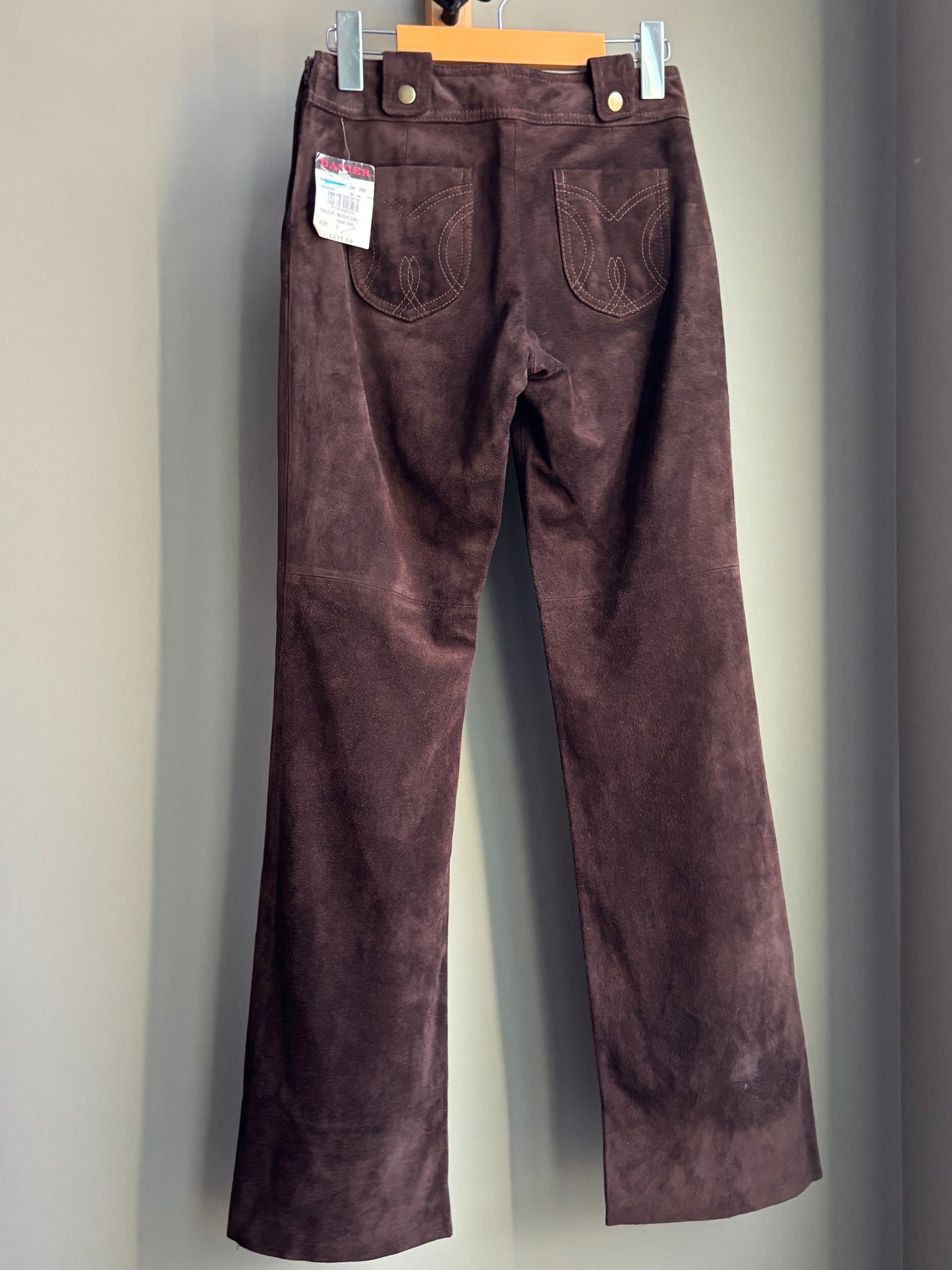 Vintage Suede Bootcut Pants—Low Rise Western Flare