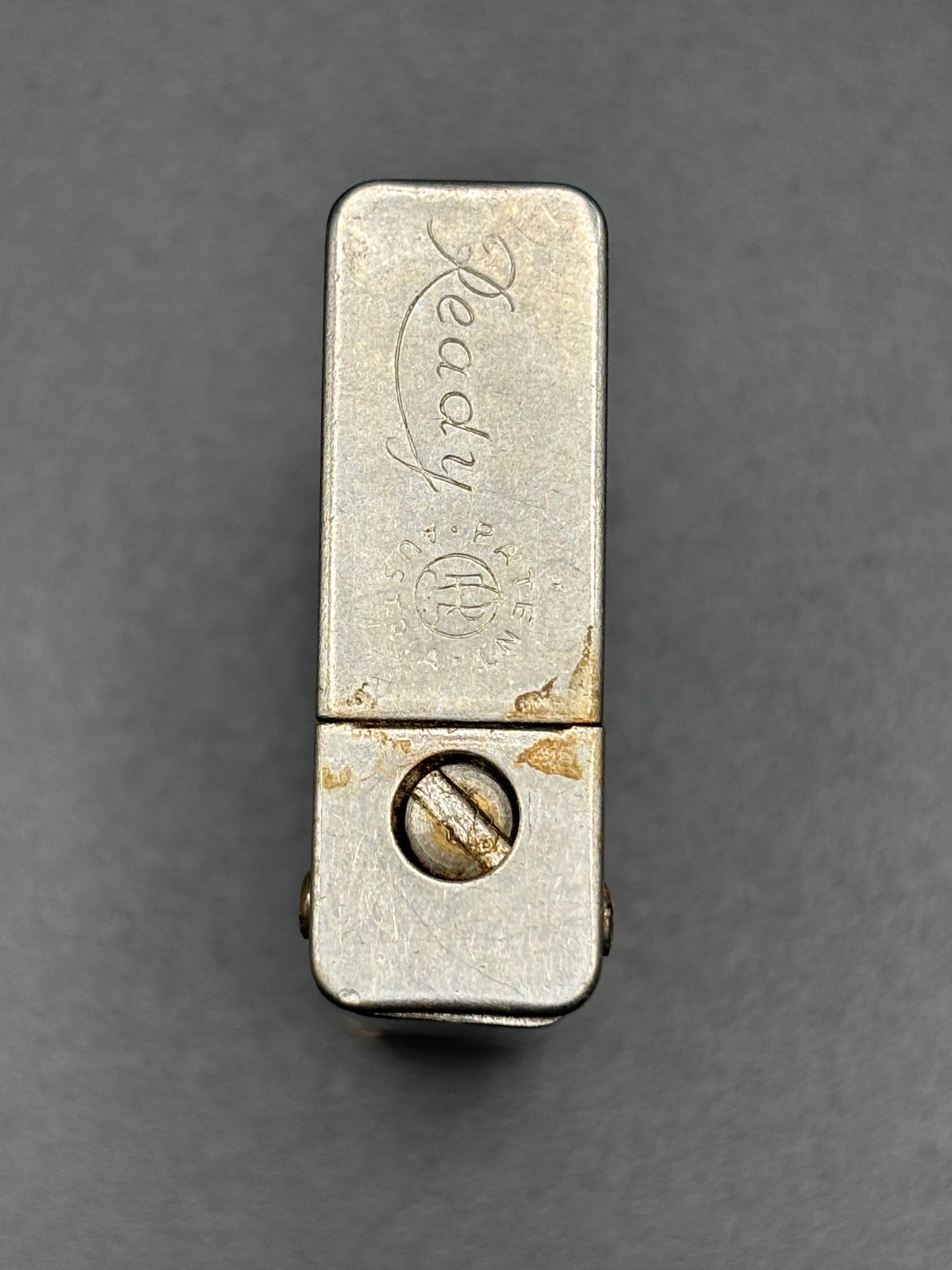 Vintage READY Austria Petrol Lighter — Art Deco Engineered Form