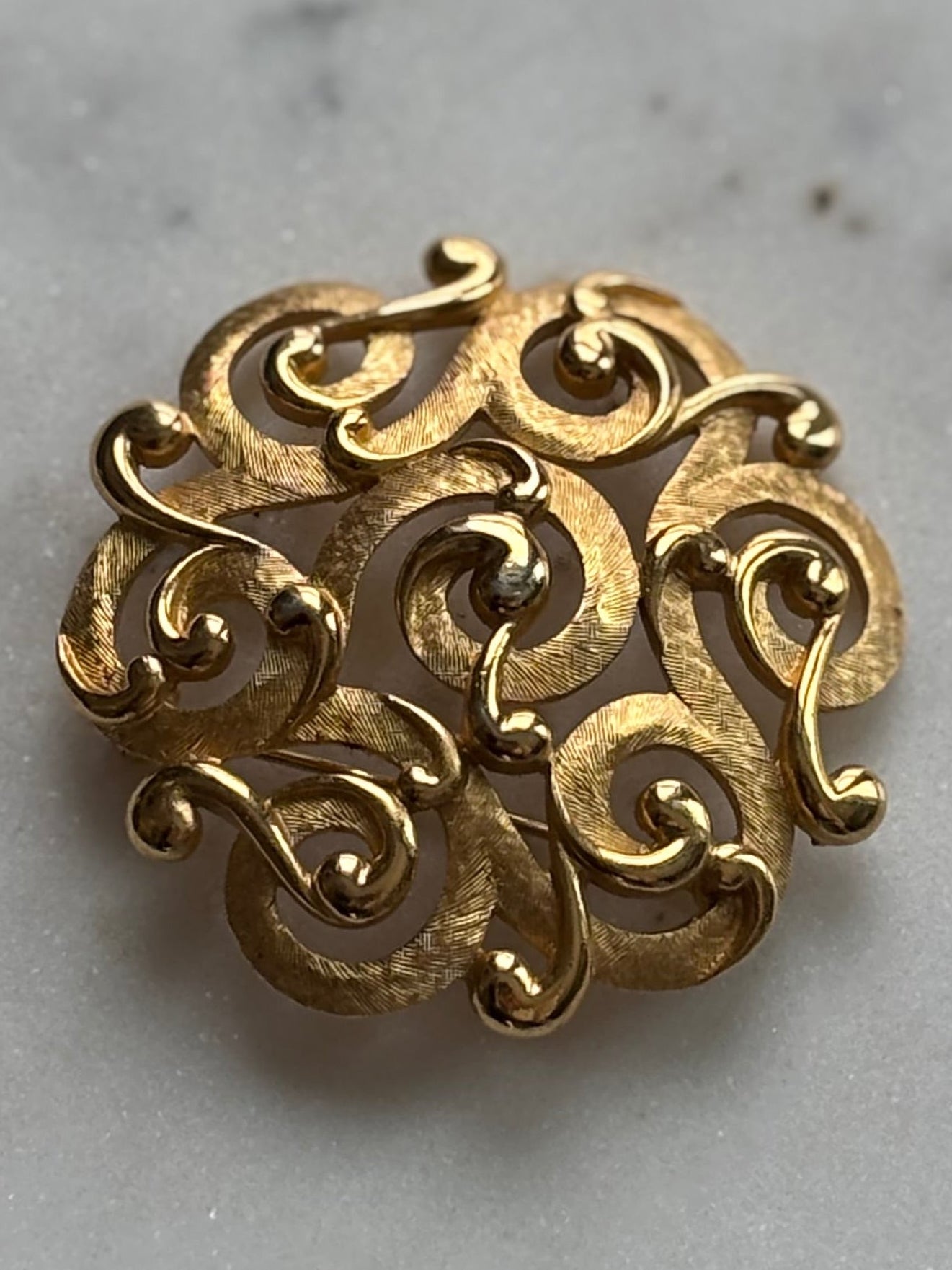 Vintage Trifari Filigree Scroll Brooch