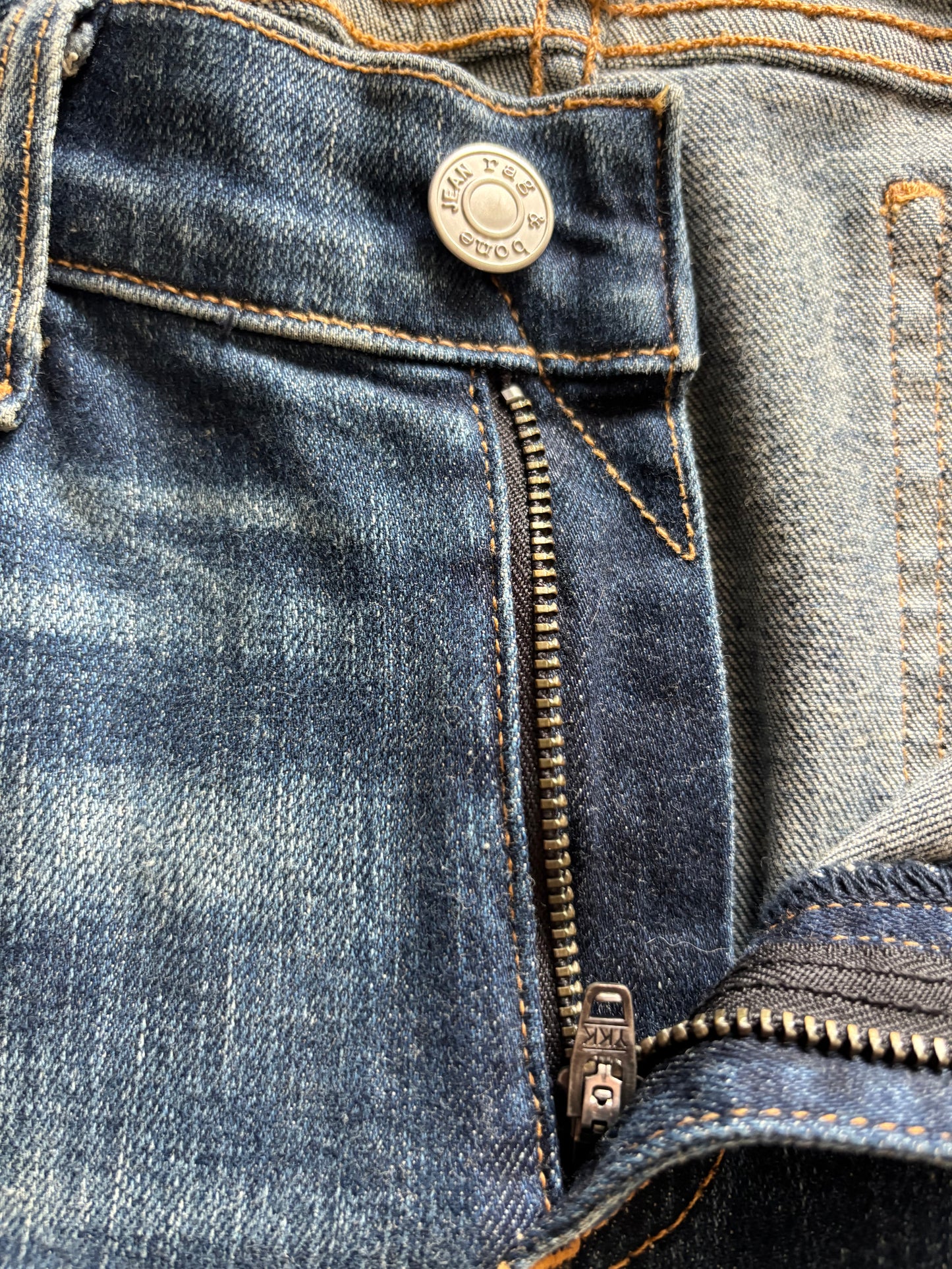 Rag & Bone Elephant Bell Jeans – Medium Wash Distressed Flare, Size 28