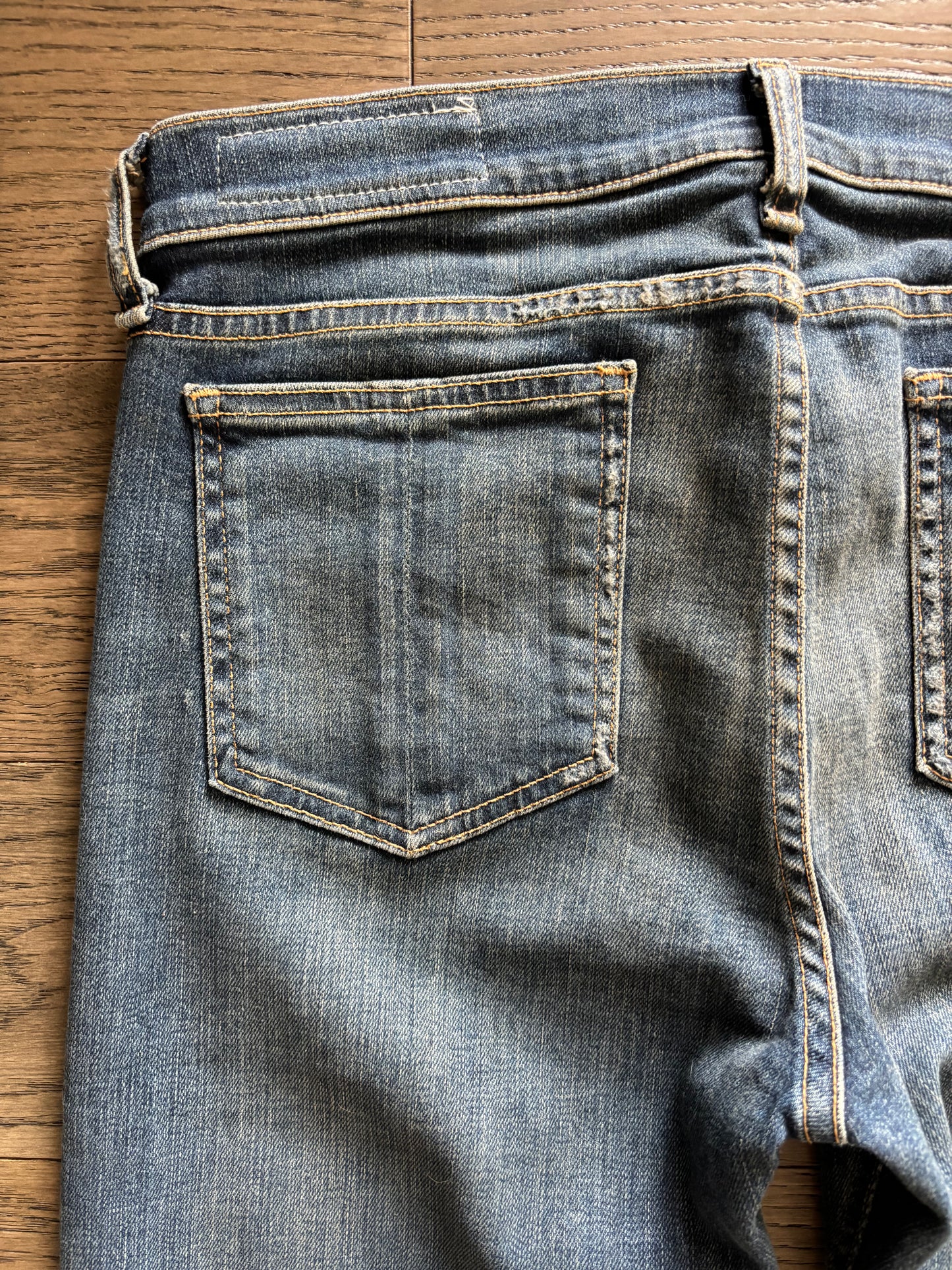 Rag & Bone Elephant Bell Jeans – Medium Wash Distressed Flare, Size 28