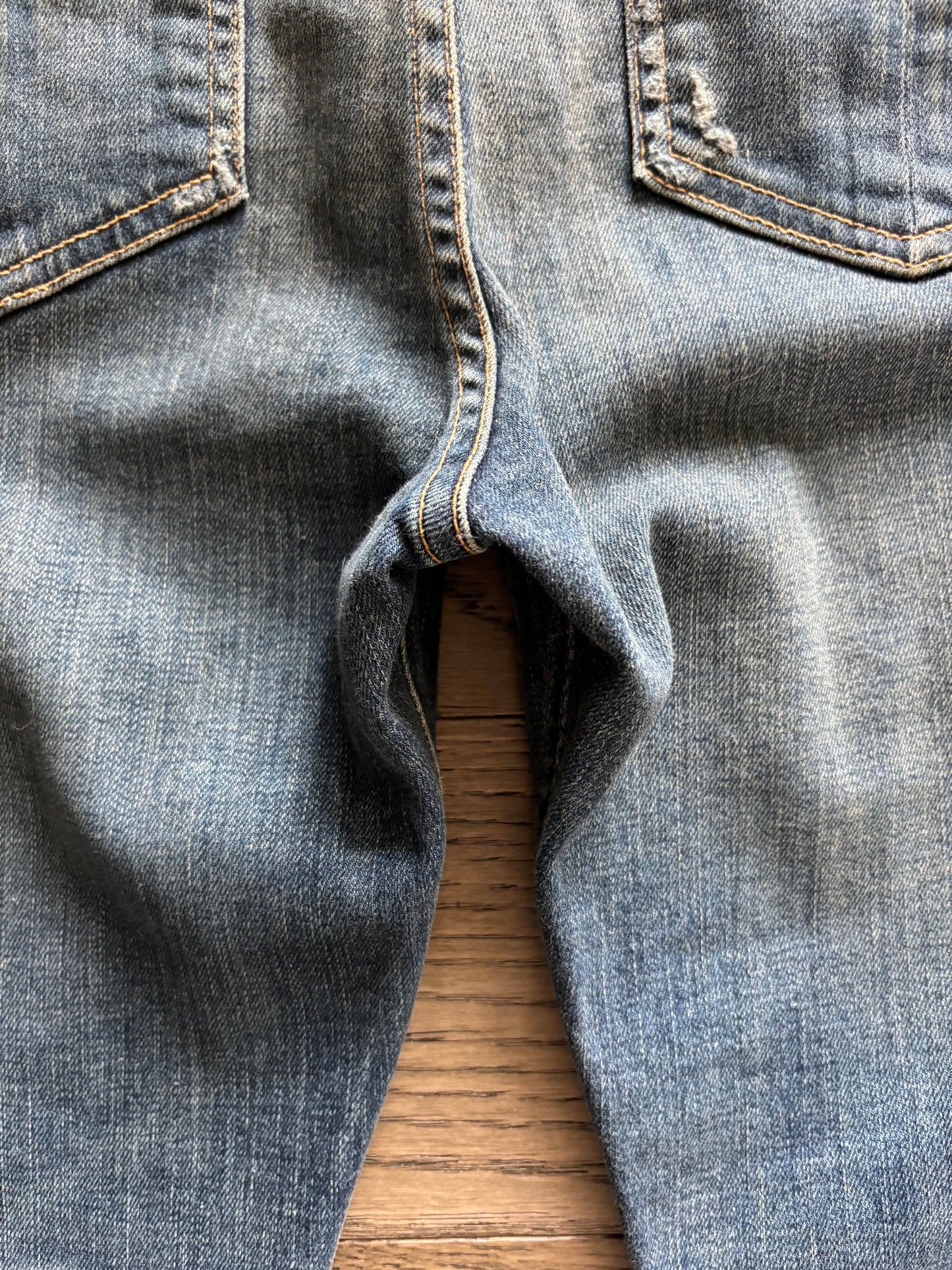 Rag & Bone Elephant Bell Jeans – Medium Wash Distressed Flare, Size 28